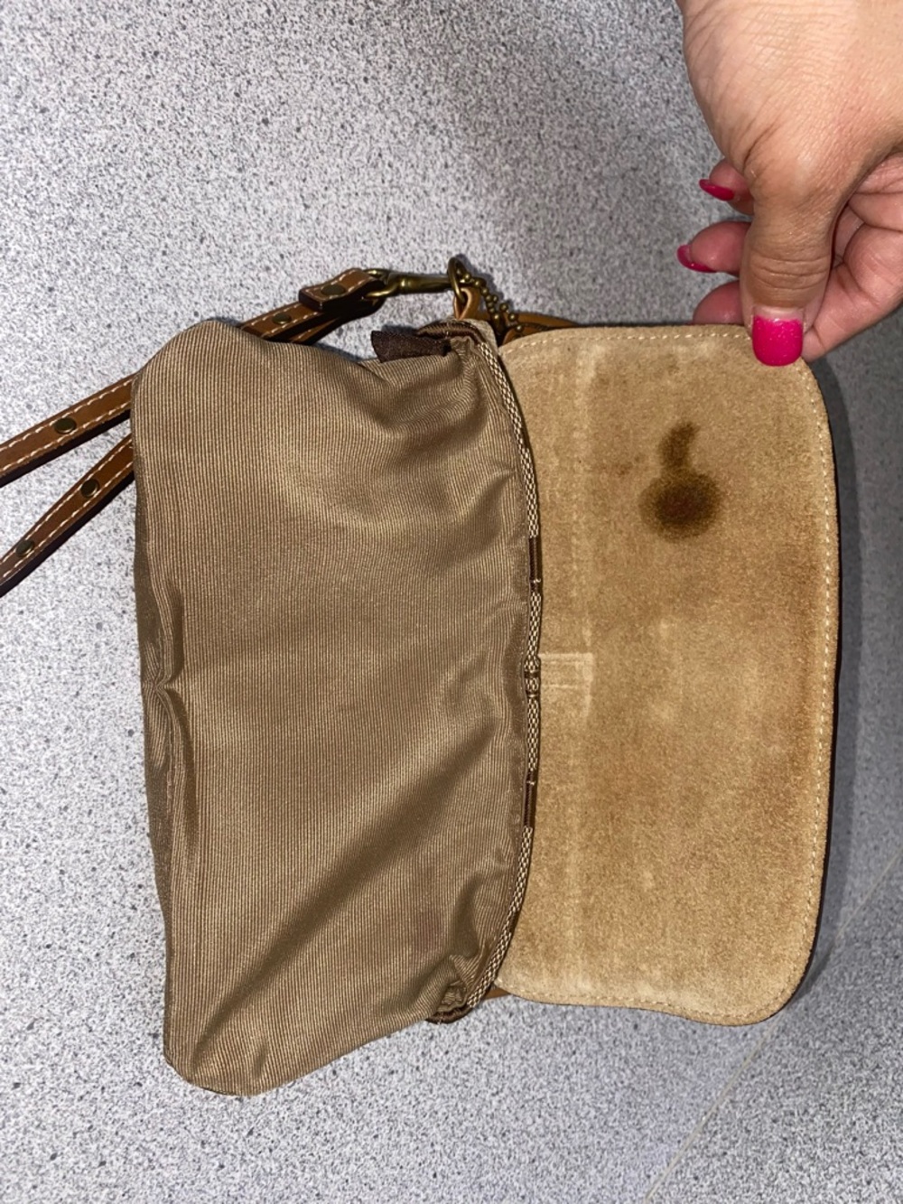 Coach Vintage SoHo Suede Tan Signature Canvas Leather Wristlet GUC - Picture 9 of 14